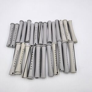 Vintage Plastic Swing Arm Permanent Rollers Hair Curlers Perm Rods Gray Lot 26
